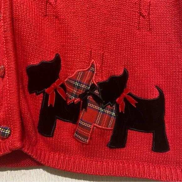 Scottie Dog Red Sweater Vest - Marisa Christina Christmas Collection - Size L - Picture 4 of 7